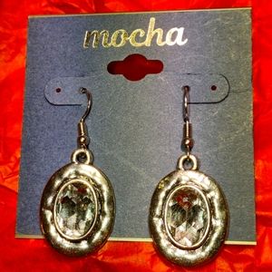 Beautiful NWT silver rhinestone MOCHA EARRINGS